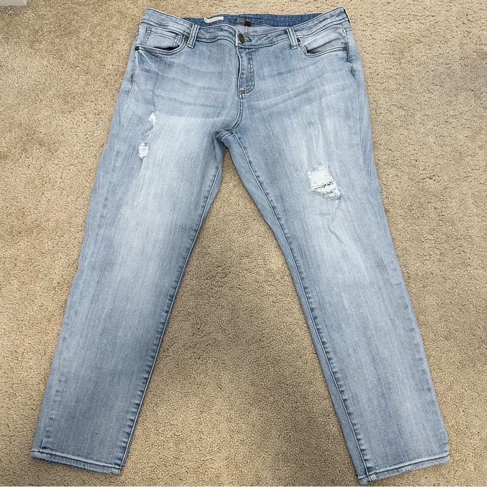 KUT from the‎ Kloth Adele Slouchy Boyfriend Distressed Jeans Size 16W VGUC